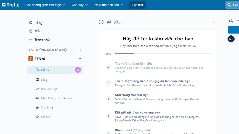 Kh&ocirc;ng gian l&agrave;m việc của bạn hiển thị